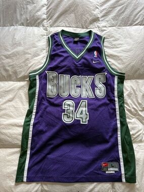 Ray Allen Nike Milwaukee Bucks #34 Purple Basketball Jersey *make an offer!*